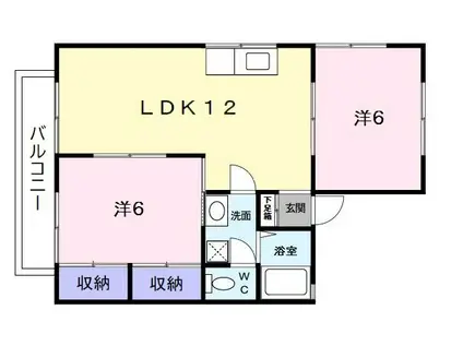 クラッセ永犬丸(2LDK/2階)の間取り写真