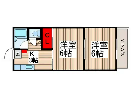 プルミエールマンション(2K/4階)の間取り写真