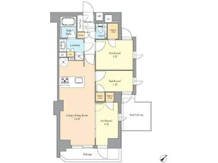 AIFLAT渋谷西原(3LDK/5階)の間取り写真
