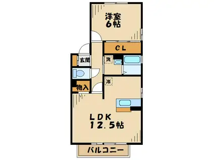 ブラン・サルドセジュールⅡ(1LDK/2階)の間取り写真