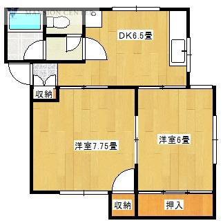 コーポ安宅(2DK/2階)の間取り写真
