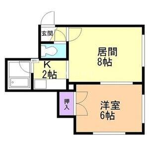 コムサ4(1LDK/2階)の間取り写真