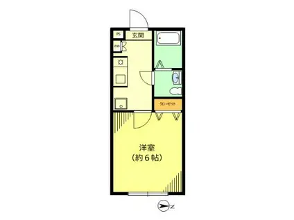 ヴェリテ(1K/1階)の間取り写真