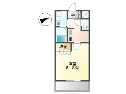 ルミナスコートII(1K/2階)の間取り写真