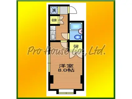 SUNNY HEIGHTS(1K/2階)の間取り写真