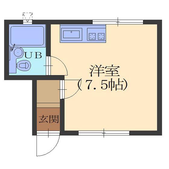 ハイツ深堀(ワンルーム/1階)の間取り写真