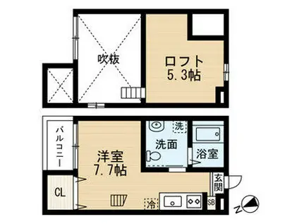 AMOLIR(ワンルーム/2階)の間取り写真