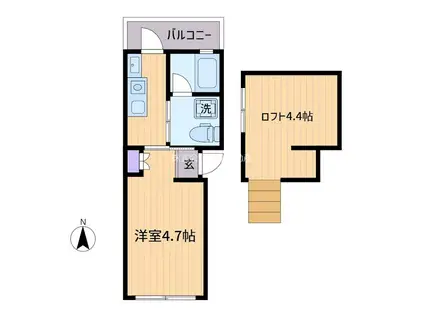 TETRA IRIS(1K/2階)の間取り写真