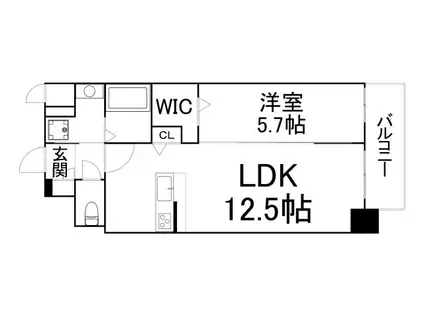 GIOIA NAMBA(1LDK/8階)の間取り写真