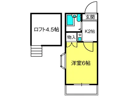 ABLE東川口J(1K/2階)の間取り写真