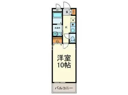 ブロア日野(1K/2階)の間取り写真