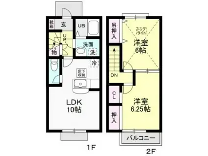 REXZY(2LDK/1階)の間取り写真