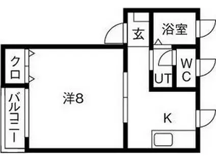ポモドーロ A棟(1K/1階)の間取り写真