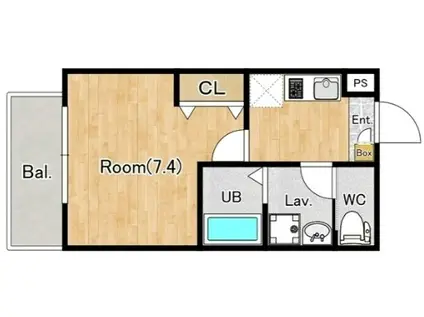 ジーメゾン新所沢モデラート(1K/1階)の間取り写真