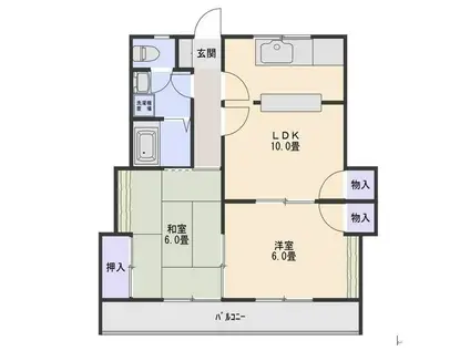 G.FLAT ISHIHARA(2LDK/1階)の間取り写真