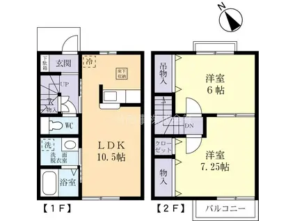 バロンドール(2LDK/1階)の間取り写真