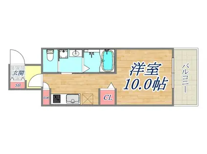 S-FORT神戸神楽町(ワンルーム/5階)の間取り写真