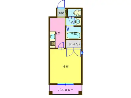 ヴィラキューブII(1K/4階)の間取り写真