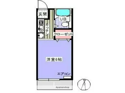 豊島ハイムB(1K/1階)の間取り写真