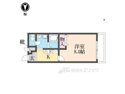 ラフィーネ九条(1K/2階)の間取り写真