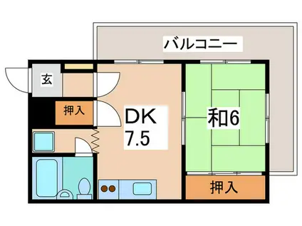 ネオ・ポルテ・KU(1DK/3階)の間取り写真