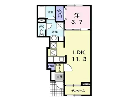 ザウバー・K(1LDK/1階)の間取り写真