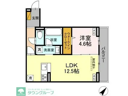 D-ROOM小久保(1LDK/2階)の間取り写真