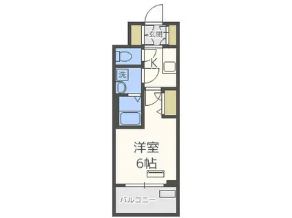 レオンコンフォート難波リオ(1K/3階)の間取り写真