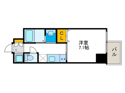 アール大阪グランデ(1K/2階)の間取り写真