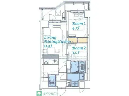 スプランディッド大島(2LDK/2階)の間取り写真
