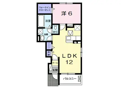 セレーナ(1LDK/1階)の間取り写真