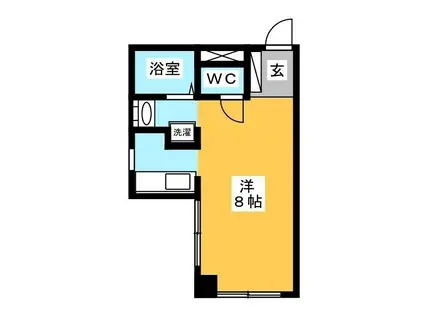 ニューウエスト(ワンルーム/1階)の間取り写真