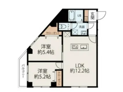 コネクトパークヒルズ本郷町(2LDK/2階)の間取り写真