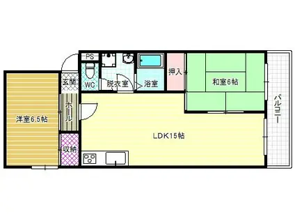 ビィラ・ソレイユ(2LDK/1階)の間取り写真