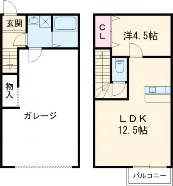 270ガレージ(1LDK/1階)の間取り写真