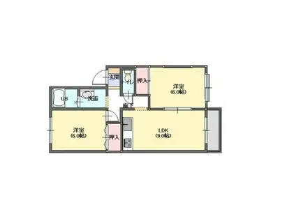 エトワールM(2DK/2階)の間取り写真