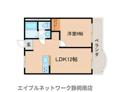DICEO中島(ワンルーム/1階)の間取り写真