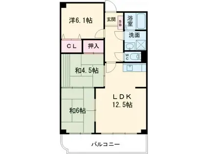 フローラルコート(3LDK/7階)の間取り写真