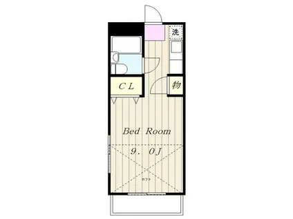 ラ・エスペランス(1K/1階)の間取り写真