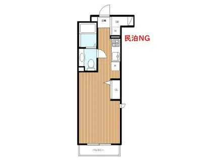 敷礼ゼロゼロ 高級 プロスペクト初台(ワンルーム/2階)の間取り写真