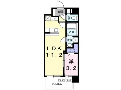 クレア城南(1LDK/1階)の間取り写真