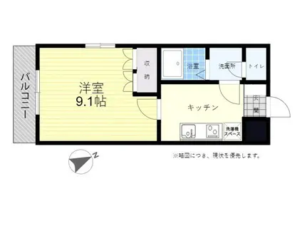 パジェールパークサイド(1K/1階)の間取り写真