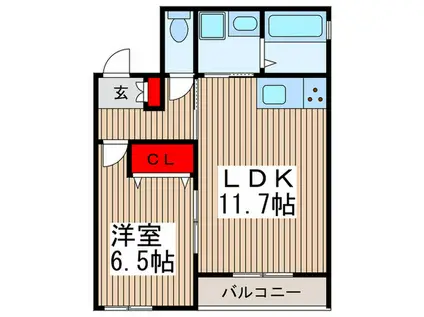 プレンデ-ル(1LDK/3階)の間取り写真