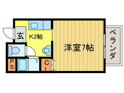 カーサあすか(1K/3階)の間取り写真