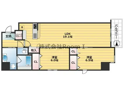 リアライズ天満橋旧ディー・グラン北浜東(2LDK/4階)の間取り写真