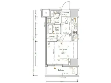 ログ横浜鶴見(1K/3階)の間取り写真