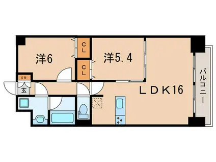 ブリリアント トゥデイ(2LDK/10階)の間取り写真