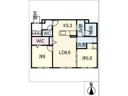 カサ リベルテ(2LDK/1階)の間取り写真