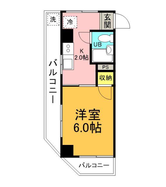 エムズハウス宇品神田(1K/4階)の間取り写真