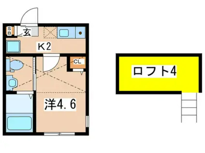 ラフィーナー上星川(1K/1階)の間取り写真